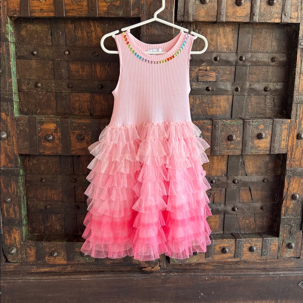 Lola + The Boys Pink Ruffle Dress